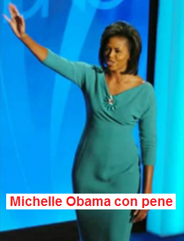 La ropa
                        estrecha de Michael Obama ("Michelle
                        Obama") muestra su pene