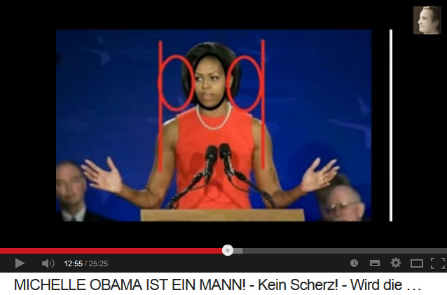 Michael Obama (alias
                      "Michelle Obama") hat breite Schultern,
                      sogar ber dem Faktor 3