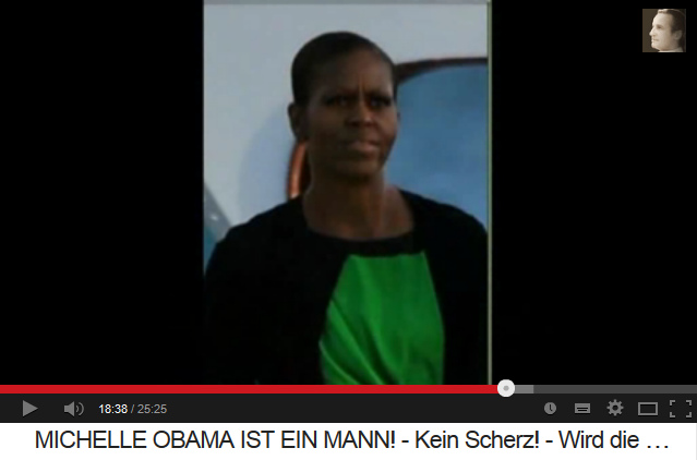 Michael Obama (alias
                      "Michelle Obama"), Portrait ohne
                      weibliche Accessoires und Maske, mit einem
                      mnnlichen Gesicht und einem mnnlichen Hals