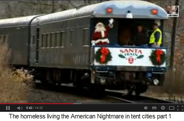 Tennessee, Nikolaus winkt vom Nikolauszug -
                Santa Claus waving goodbye from Santa Train