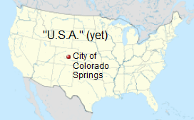 Karte der "USA" mit
                Colorado Springs - map of "U.S.A." with
                Colorado Springs