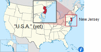 Karte der "USA" mit
                New Jersey - map of "U.S.A."with New Jersey