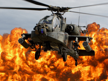 Vete "EUA":
                                          helicóptero Apache con bombas
                                          de napalm en Vietnam