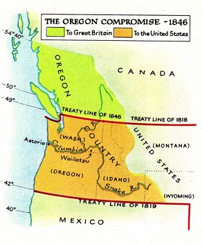 Oregon Country: Der Kauf 1819 und die
                            Teilung 1846.