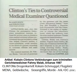 Artikel: Die Verbindung des Kokain-Gouverneurs Clinton zum kriminellen Gerichtsmediziner Fahmy Malak