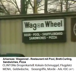 Little Rock (Arkansas): Der Treffpunkt "Wagenrad" (Wagon Wheel) mit Pizza-Restaurant, Brett-Curling, Sandwiches und Pool