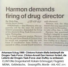 Arkansas, Artikel: Harmon beantragt, die Direktorin der Drogen-Task-Force zu entlassen