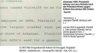 Little Rock (Arkansas) 1990:
                                  Die Pressemitteilung von Larry Nichols
                                  nach der Pressekonferenz gegen
                                  Kokain-Gouverneur Bill Clinton Text
                                  02