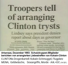 Artikel: Soldaten
                          berichten von Clinton-Liebesstndchen. Lindsey
                          sagt, der Prsident negiert den Bericht ber
                          die Zeit als Gouverneur