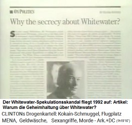 Artikel:
                          Whitewater-Skandal 1992 - warum denn die
                          Geheimhaltung?