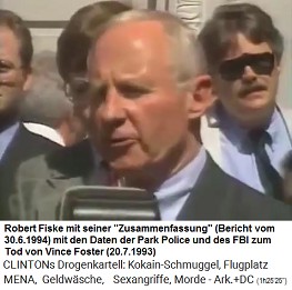 Der "Spezialanwalt"
                                    Fiske prsentiert seinen
                                    "Bericht" am 30. Juni 1994
                                    mit Daten der Park Police und des
                                    FBI ber den Tod von Foster