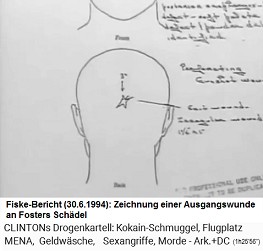 Fiske-Bericht vom 30. Juni 1994
                                  ber Fosters Tod: Da soll am Schdel
                                  eine Ausgangswunde gewesen sein