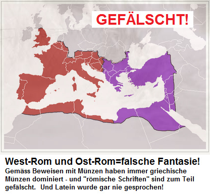 Karte mit dem geflschten West-Rom und Ost-Rom