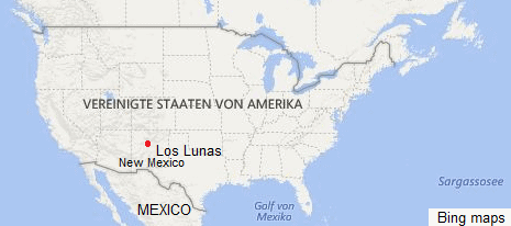 Karte der "USA" mit New Mexico
                        und Los Lunas