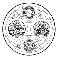 Keltisches Mandala mit Spiralen als Symbol fr
                  den Fluss der physischen und spirituellen Energie