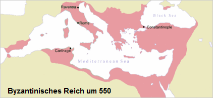 Karte: Byzantinisches Reich um
                550