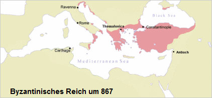 Karte:
                Byzantinisches Reich um 867