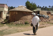 Eines der
                              wenigen noch traditionellen Huser in
                              Asmara