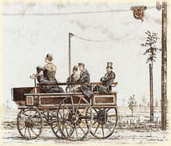 Erster O-Bus in
                        Berlin von Werner von Siemens 1882,
                        Kurfrstendamm