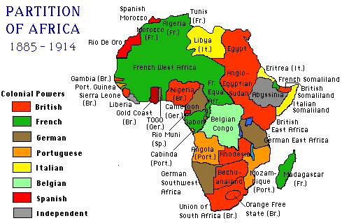 Karte: Weisse Aufteilung Afrikas
                        1885-1914