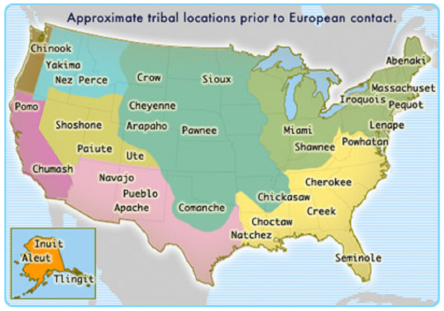 Map "USA" natives primary
                      nations 1491