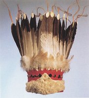 Bonnet
                    with upright feather corona of Blackfoot primary
                    nation