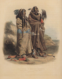 Karl Bodmer, zwei Ureinwohner der
              Mandan-Primrnation