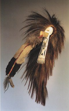 Head ornament of Seneca primary
                              nation with a feather with quill wrapped
                              enforced feather quill