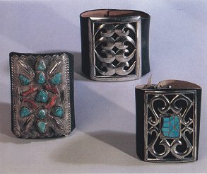 Ketohs (wrist protection) with turquoise
                          gemstones of Navajo primary nation