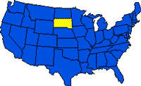 Karte mit der Position von South Dakota