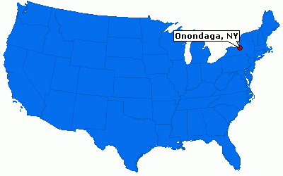 Karte
                      mit der Position von Onondaga-County im
                      Bundesstaat New York ("USA")