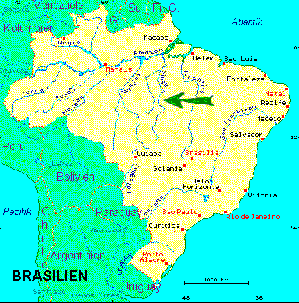 Karte von Brasilien mit dem
                Xingu-Fluss [2]