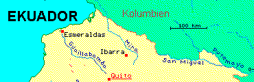 Karte Rio San Miguel / map of Rio San Miguel,
                      Colombia, Kolumbien, Ecuador