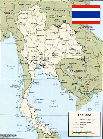 Map of Thailand with the railway
                                  systems with Chiang Mai in the north
                                  as one of the final stations