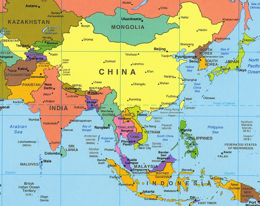 Map of Central and East Asia