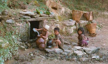 Poverty in Nepal in stone
                      age