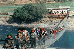 Suspension bridge in Nepal