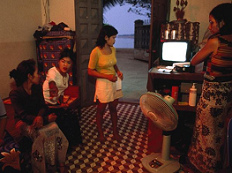 Brothel in
              Cambodia with prostitutes