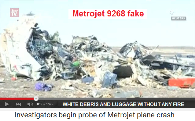 Metrojet 9268 fake: debris and luggage
                          at El Arish have never burnt, all is white and
                          shiny