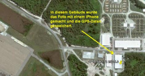 Gemss den Koordinaten ist die
              Position des Handys mit dem Telefonat aus Diego Garcia aus
              einem Gefngnisbunker gefhrt worden