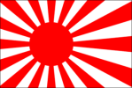 Kriegsflagge Japans
                        1889-1945: eine rote Sonne