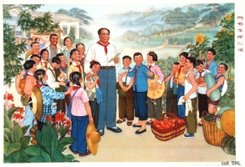 Plakat von
                        Maos Personenkult 1971: Die Bevlkerung
                        berichtet Mao