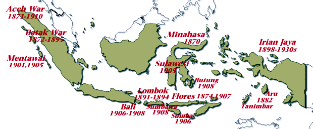 Karte von Indonsien zur Zeit von
                      Niederlndisch-Indien 1870-1910 ; Kolonialismus;
                      Kolonialismus Holland