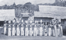 Palace guards for the Sultan of Ternate, 1875.
                    Indonesia