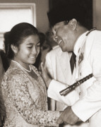 Indonesia: Sukarno with his daughter and
                          future president, Megawati Sukarnoputri, at a
                          state reception in January, 1960.