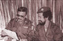 Xanana Gusmao and an ABRI
                        commander during the brief cease-fire in East
                        Timor in 1983.