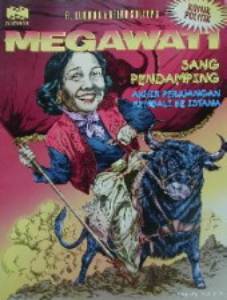 Magazine cover showing a bull-riding
                      Megawati