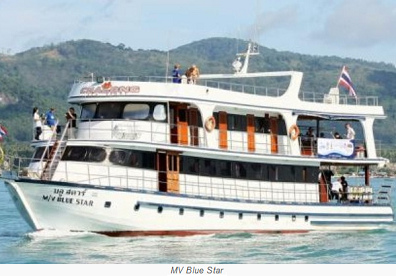 Am 12.2.2014 versank das
              thailndische Touristenboot "MV Blue Star" von
              Phuket