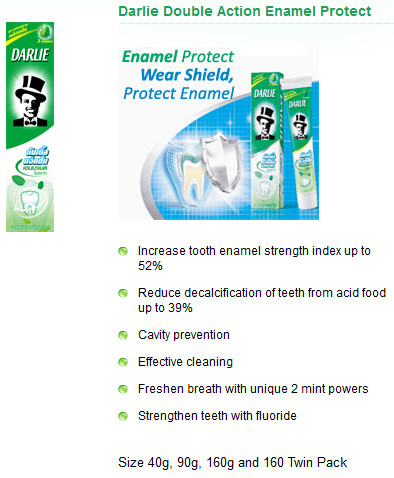 Darlie dental creme
                        "Enamel Protect" from Thailand