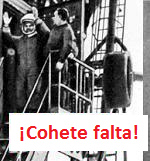 Cohete
                falta! Dicen que eso sera Gagarin en la rampa, pero
                falta el cohete, faltan estabilizadoras, falta
                "CCCP" en su casco, y falta profundidad de
                campo.